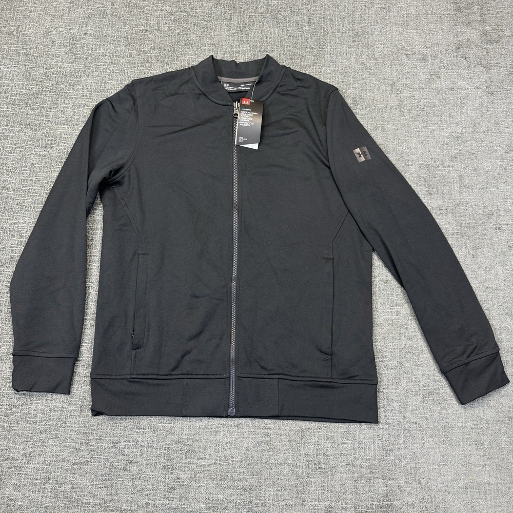 Under Armour Jacket Men's M Black ColdGear Full Zip Bomber Athletic NWT